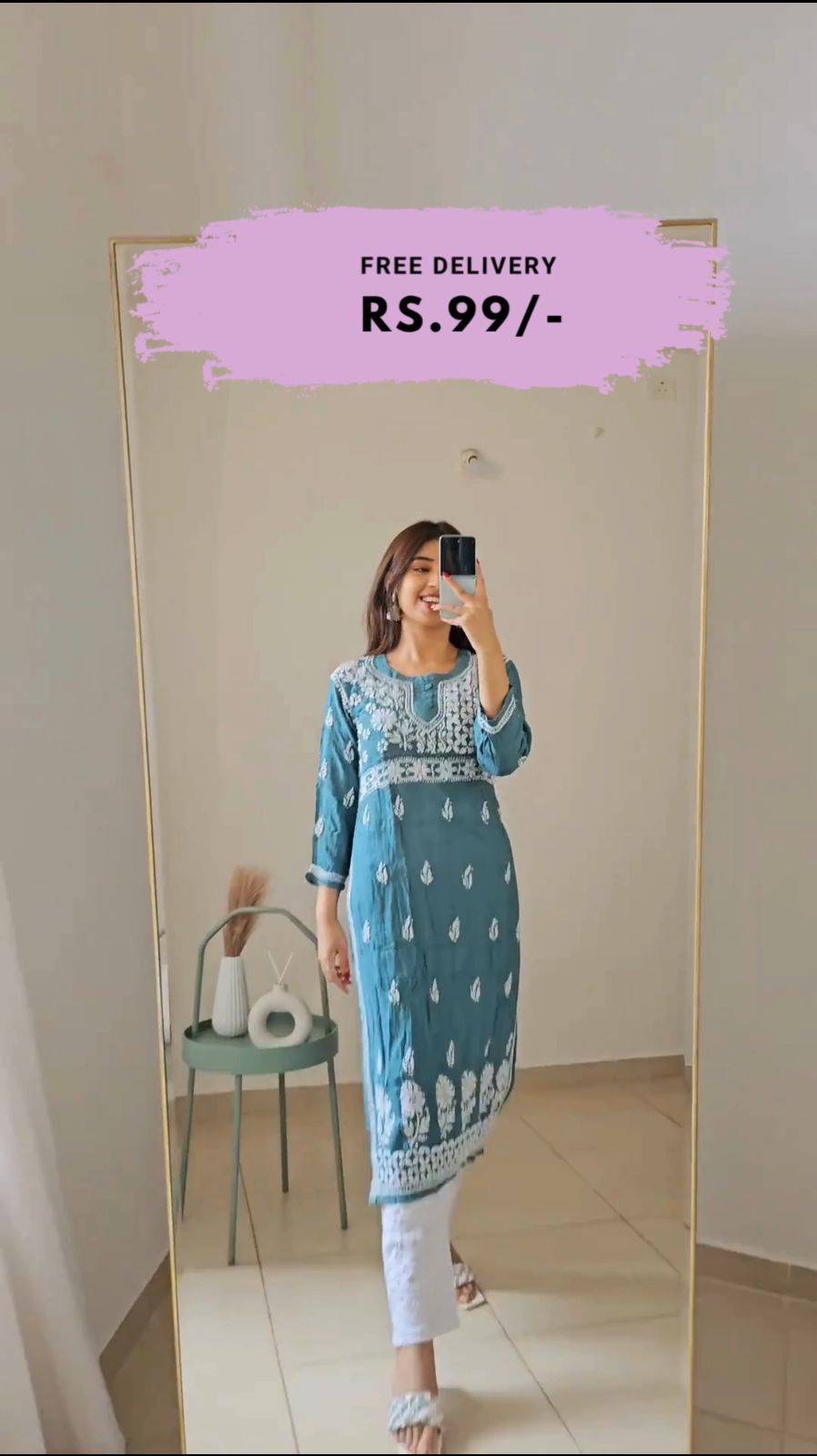 Casual Wear Embroidered Kurtis For Women