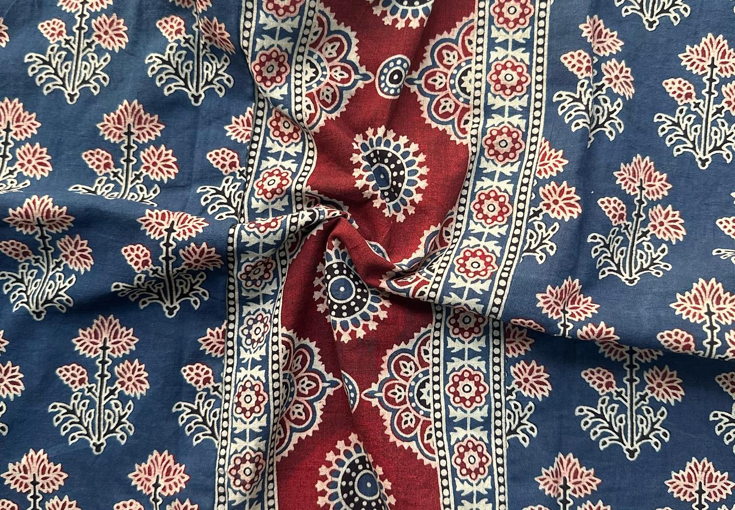 Hand Block Ajrak Cotton Kurti