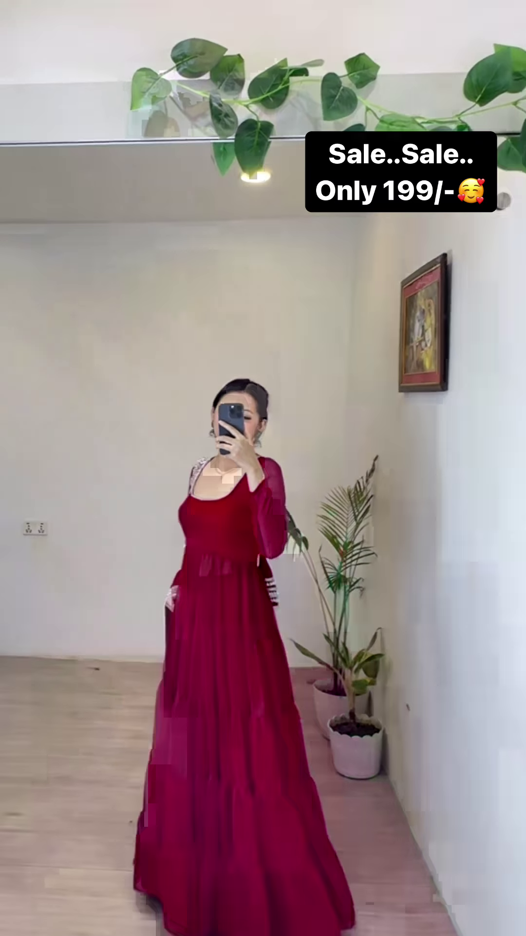 Festive Wear Dark Red Color Anarkali Gown