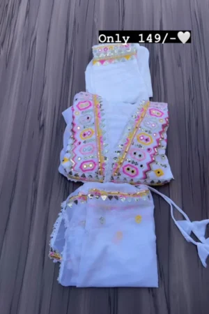 Impressive White Color Embroidery With Sequence Work Gown