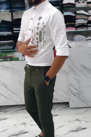 Premium Slim Fit Floral Artistry Party Shirt