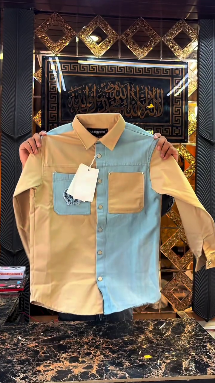 Stylish Contrast Casual Shirt with Trendy Double Tone Design - Image 7