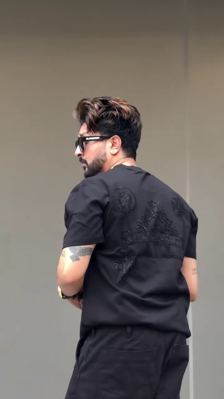 Premium Designer Party Wear Men’s Fancy Embroidered T-Shirt - Image 4