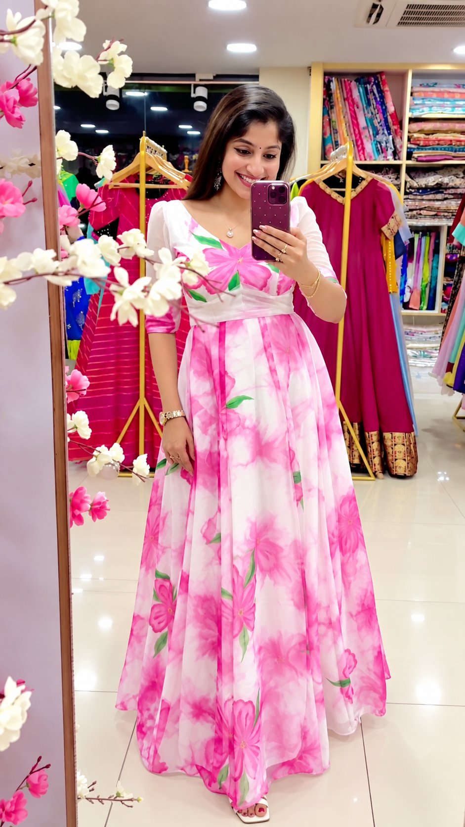 Floral Flared Maxi Dress for Women