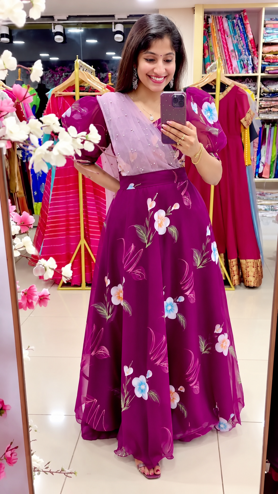 Floral Flared Maxi Dress for Women - Image 3