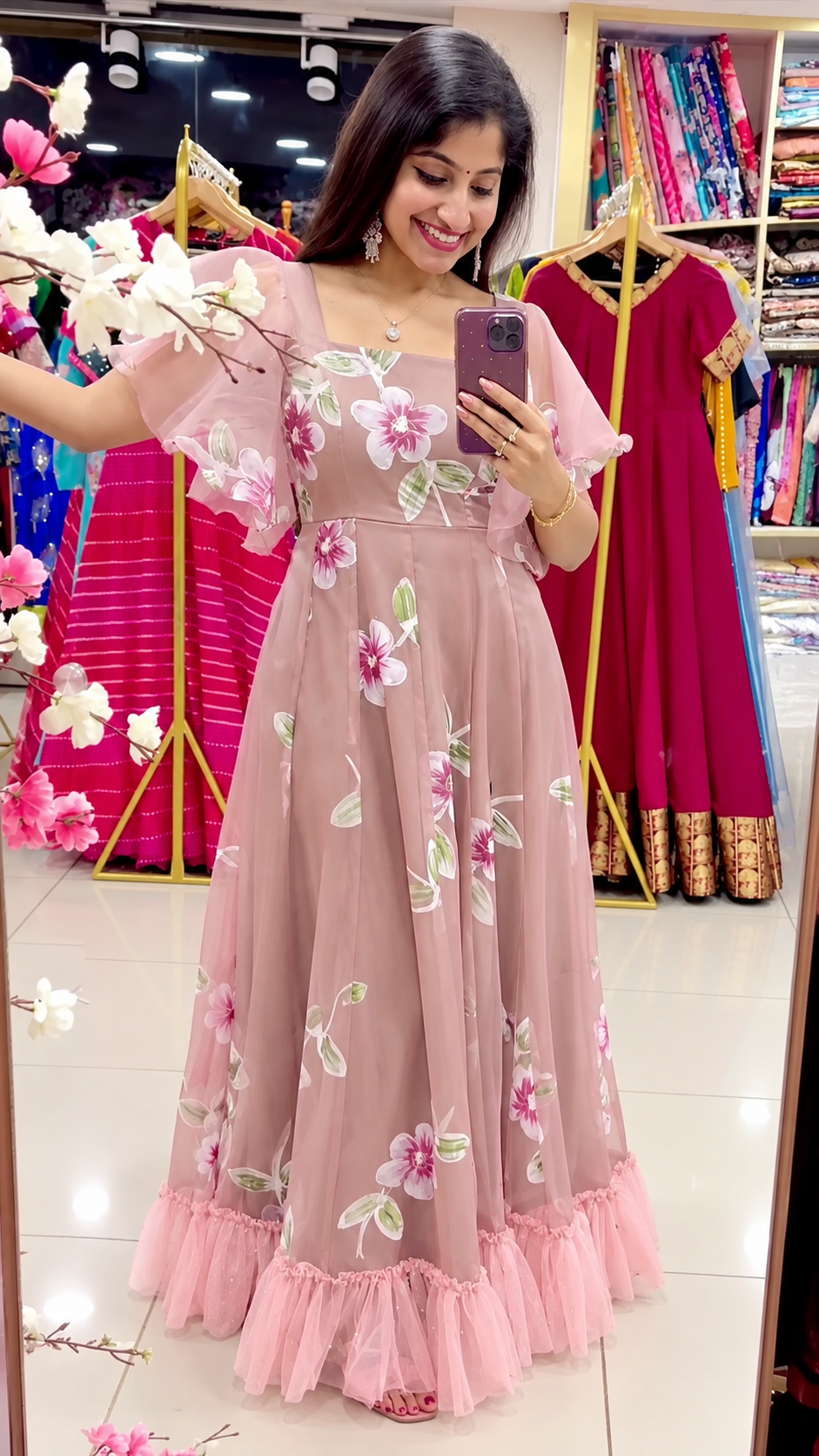 Floral Flared Maxi Dress for Women - Image 5