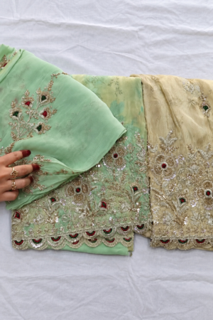 Heavy Stone Work Organza Pakistani Unstitched Suit